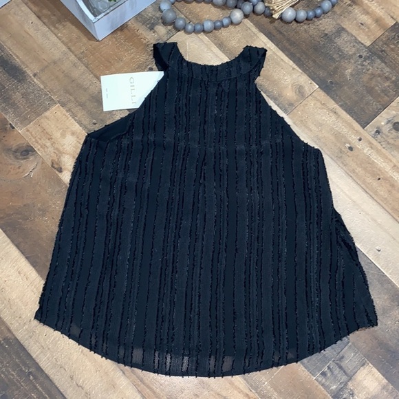 GILLI black blouse NEW with tag lined small halter style - Picture 5 of 7